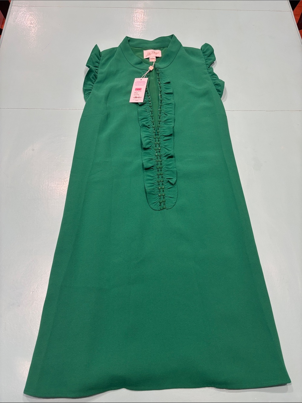 Lilly Pulitzer Adalee shift Green Ruffle-Front Shift Dress